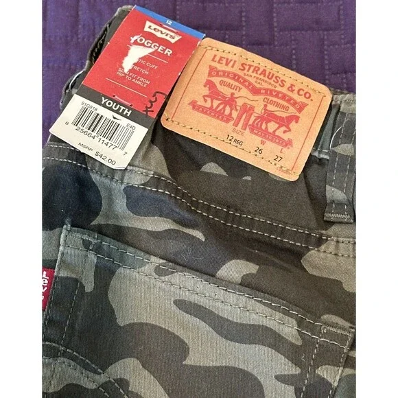 Levi Strauss & Co Youth Camo Jogger Jeans Size 12 Reg Brand NEW with Tags - Picture 9 of 11